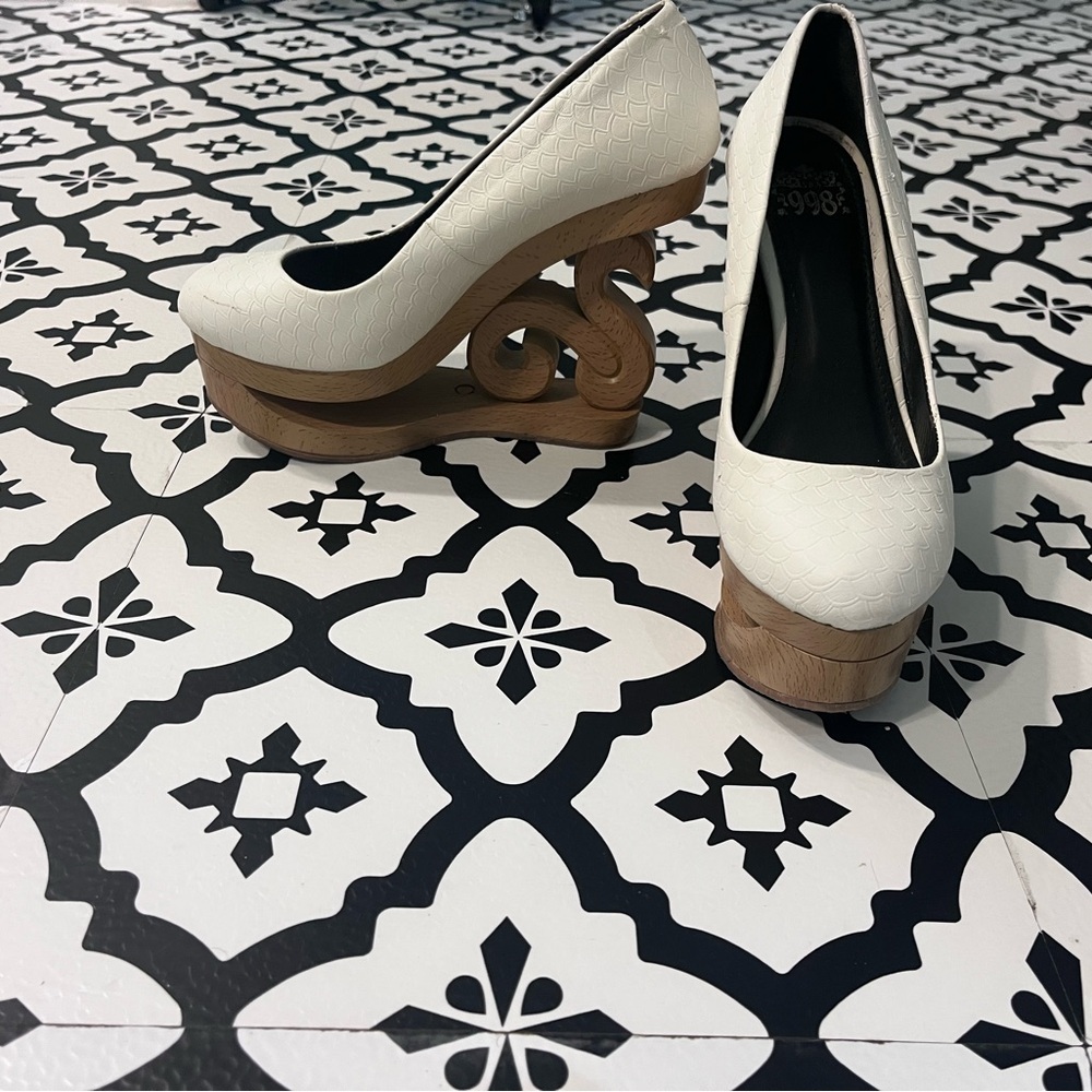Elegant White Platform Heels